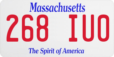 MA license plate 268IU0