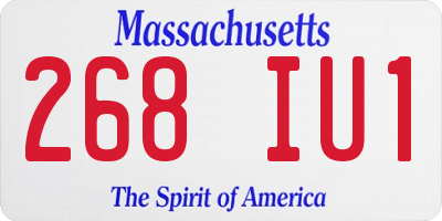 MA license plate 268IU1