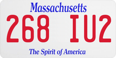 MA license plate 268IU2