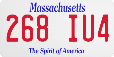 MA license plate 268IU4