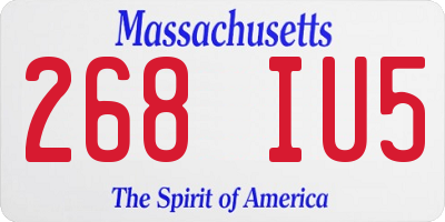MA license plate 268IU5
