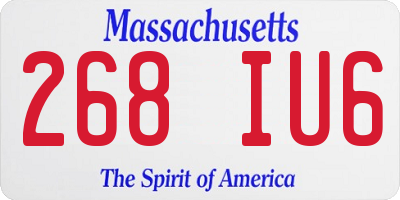 MA license plate 268IU6