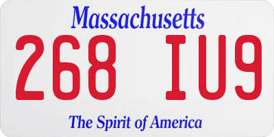 MA license plate 268IU9