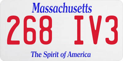 MA license plate 268IV3