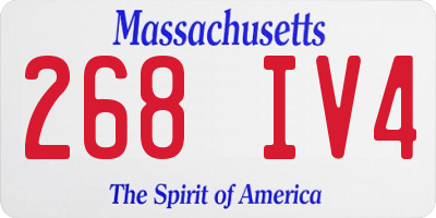 MA license plate 268IV4