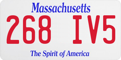MA license plate 268IV5