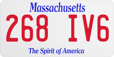 MA license plate 268IV6
