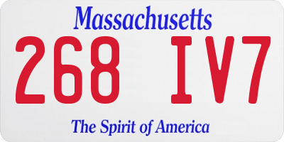 MA license plate 268IV7
