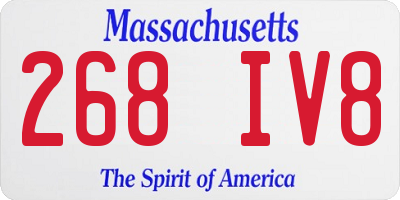 MA license plate 268IV8