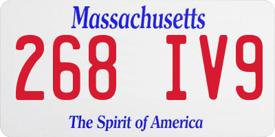 MA license plate 268IV9