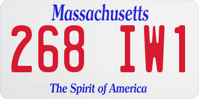 MA license plate 268IW1