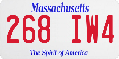 MA license plate 268IW4