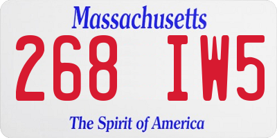 MA license plate 268IW5