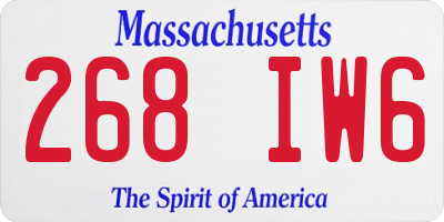 MA license plate 268IW6
