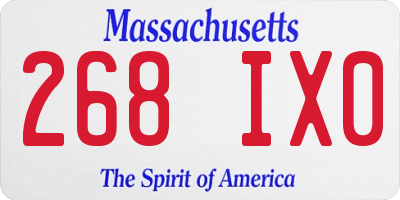 MA license plate 268IX0
