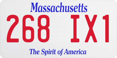 MA license plate 268IX1