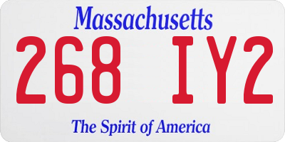 MA license plate 268IY2