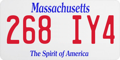 MA license plate 268IY4