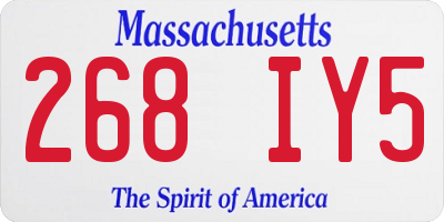 MA license plate 268IY5