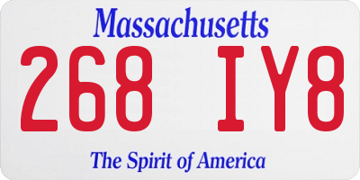 MA license plate 268IY8