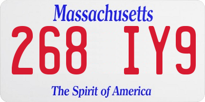 MA license plate 268IY9