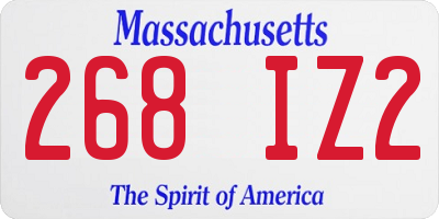 MA license plate 268IZ2