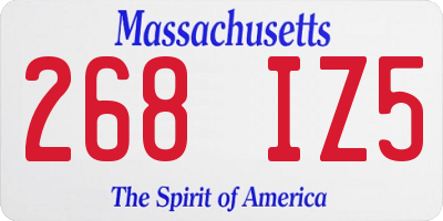 MA license plate 268IZ5