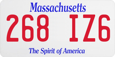 MA license plate 268IZ6
