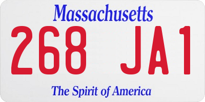 MA license plate 268JA1