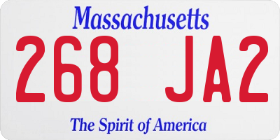MA license plate 268JA2