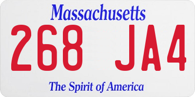 MA license plate 268JA4