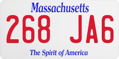 MA license plate 268JA6