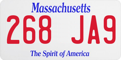MA license plate 268JA9