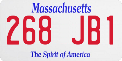 MA license plate 268JB1