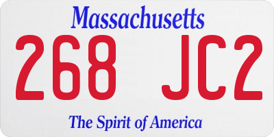 MA license plate 268JC2