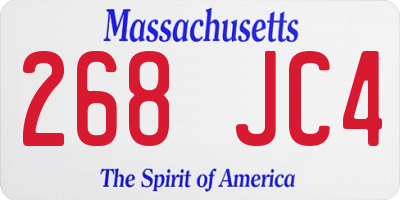 MA license plate 268JC4