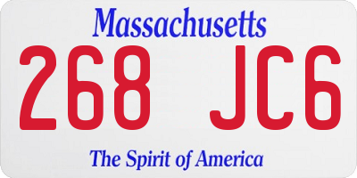 MA license plate 268JC6