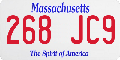 MA license plate 268JC9