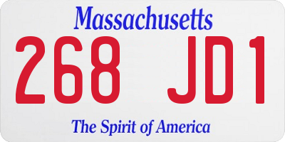 MA license plate 268JD1