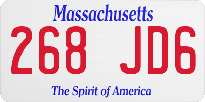 MA license plate 268JD6