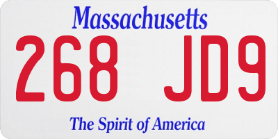 MA license plate 268JD9