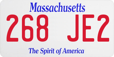 MA license plate 268JE2