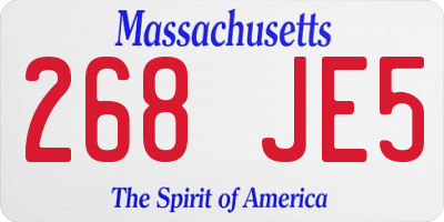 MA license plate 268JE5