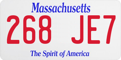 MA license plate 268JE7