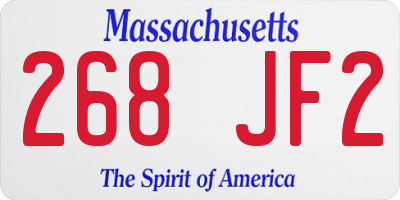 MA license plate 268JF2