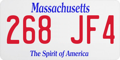 MA license plate 268JF4