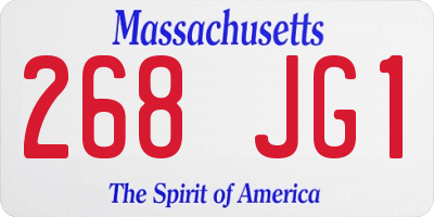 MA license plate 268JG1