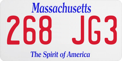 MA license plate 268JG3