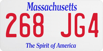 MA license plate 268JG4
