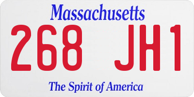 MA license plate 268JH1